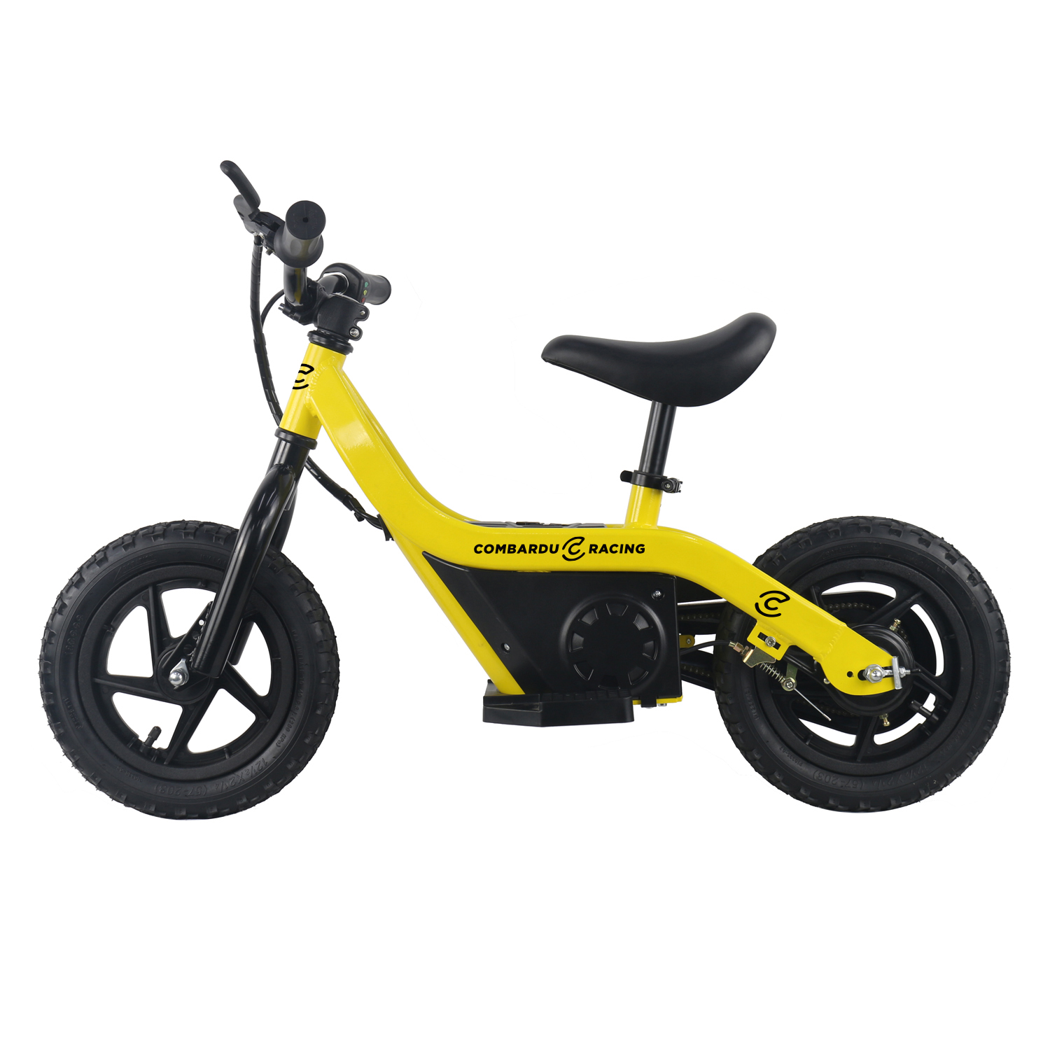 Vélo sans pédales pour enfants 100W 24V 12 pouces, mini vélo d'équilibre en carbone pour enfants et bébés à énergie électrique