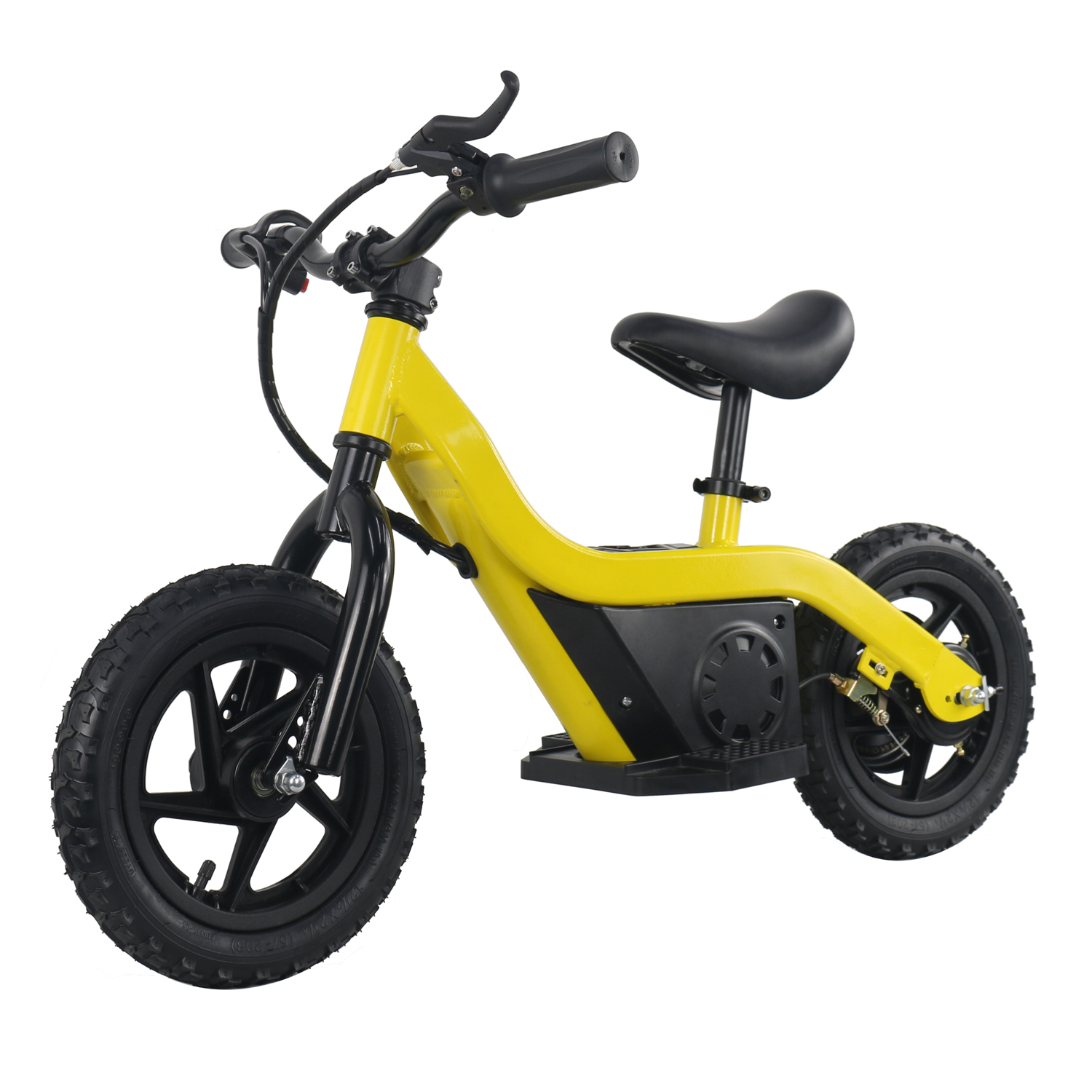 Vélo sans pédales pour enfants 100W 24V 12 pouces, mini vélo d'équilibre en carbone pour enfants et bébés à énergie électrique